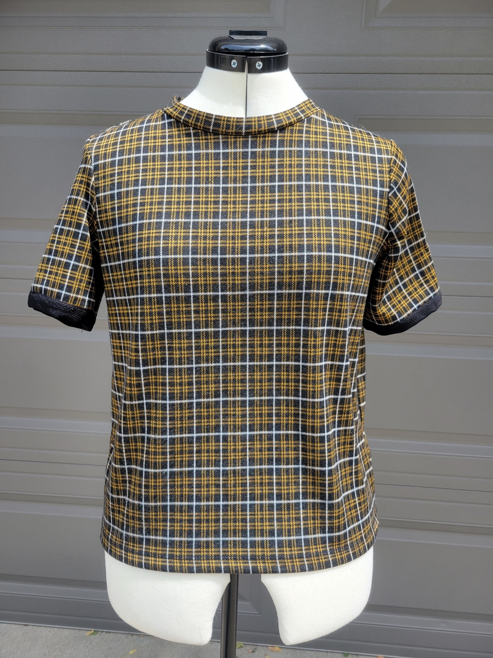 Zara Trafaluc Black, Mustard and White Plaid Top